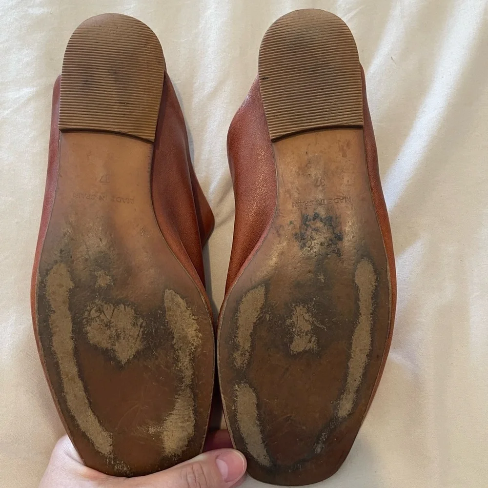 Free People Brown Leather Slip-mules